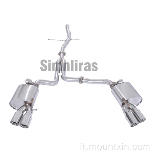 304 scarico in acciaio inossidabile per Audi B8 A4